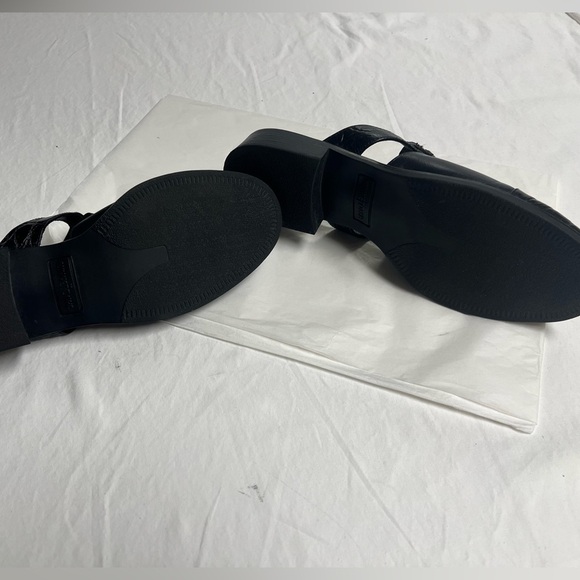 MINNETONKA BLACK LEATHER ALLIGATOR GRAIN CAP TOE MULES CONCHO SLIDE SHOES SIZE 8 - Picture 2 of 11